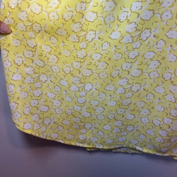 Loft Outlet Women's Sleeveless Floral Ruffle Half Button Blouse Top Yellow Small - Picture 5 of 14